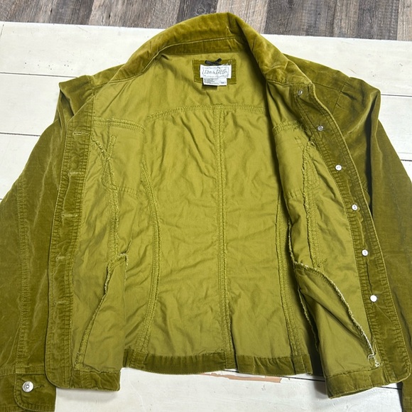Live a Little Suede Jacket Womens M Button Front Green Fitted - Picture 4 of 9